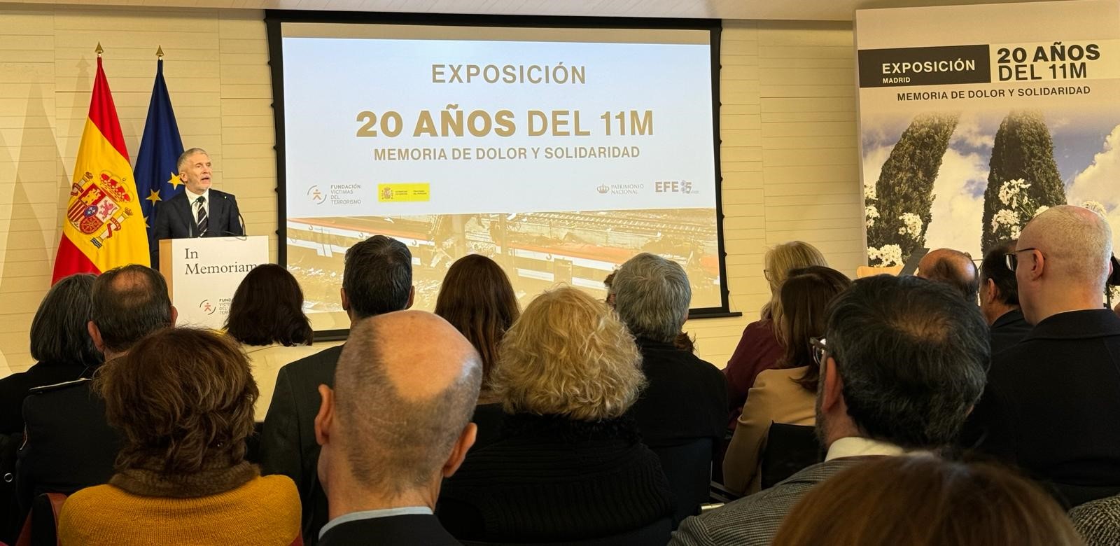 Ángel Gabilondo asiste a la inauguración de la exposición `20 años del 11M. Memoria de dolor y solidaridad´