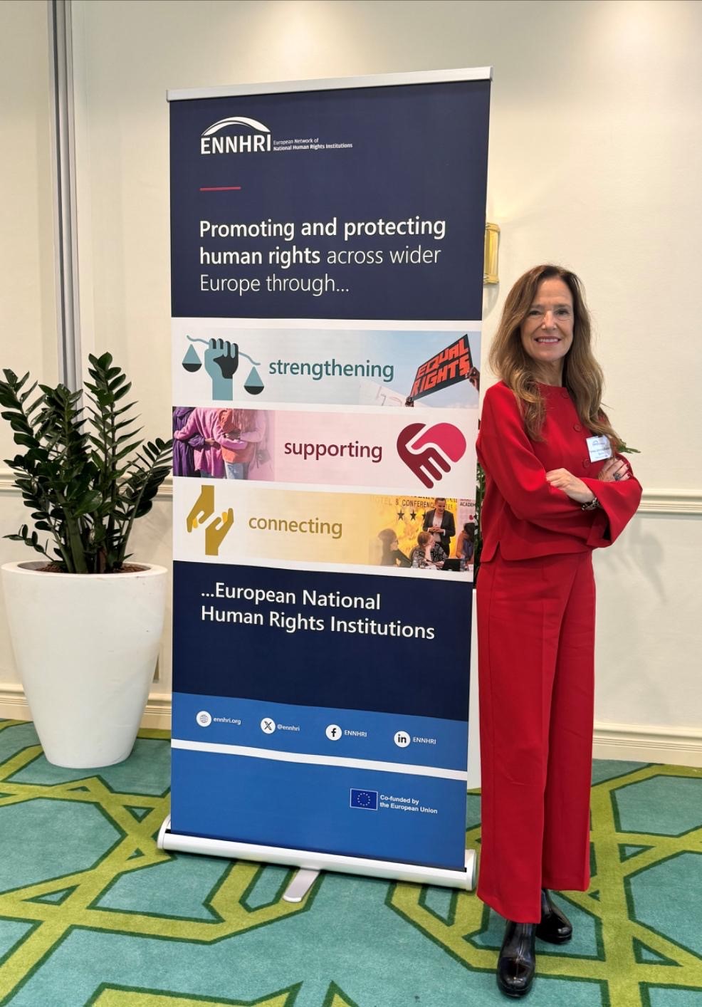 La adjunta primera del Defensor del Pueblo, Teresa Jiménez-Becerril, en la Asamblea General de la Red Europea de Instituciones Nacionales de Derechos Humanos