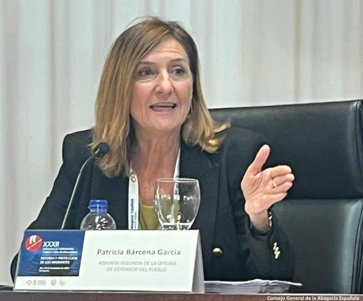 La adjunta segunda del Defensor del Pueblo, Patricia Bárcena participa en las Jornadas de Extranjería del Consejo General de la Abogacía